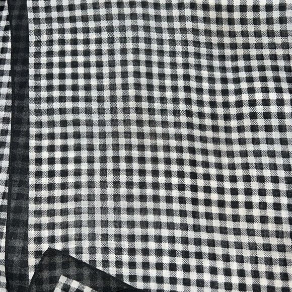 Black and white checkered Italian Scarf 27 inch square - Picture 3 of 3